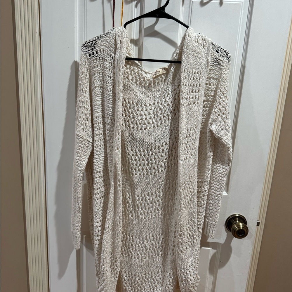 Hollister Ivory Open-Knit Sweater
